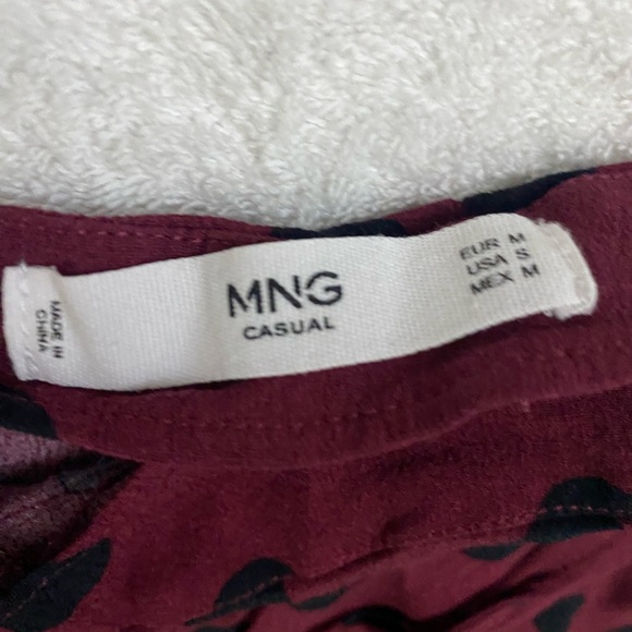 Mango Asymmetrical Burgundy and Black Polka Dot Skirt - Picture 4 of 4